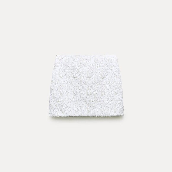 NWT - Zara White Sequin Skirt - Picture 2 of 3